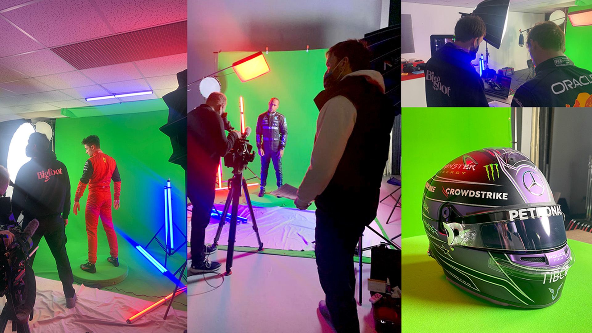 F1 film shoot with drivers